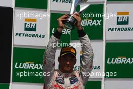 27.11.2011 Sao Paulo, Brazil, Jenson Button (GBR), McLaren Mercedes  - Formula 1 World Championship, Rd 19, Brazilian Grand Prix, Sunday Podium