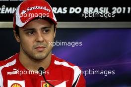 24.11.2011 Interlargos, Brazil,  Felipe Massa (BRA), Scuderia Ferrari  - Formula 1 World Championship, Rd 19, Brazilian Grand Prix, Thursday Press Conference