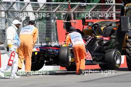 10.06.2011 Montreal, Canada,  Sebastian Vettel (GER), Red Bull Racing crashes - Formula 1 World Championship, Rd 07, Canadian Grand Prix, Friday Practice