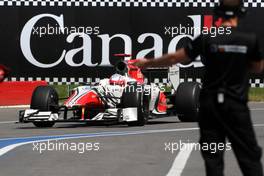 10.06.2011 Montreal, Canada,  Narain Karthikeyan (IND), Hispania Racing F1 Team, HRT - Formula 1 World Championship, Rd 07, Canadian Grand Prix, Friday Practice