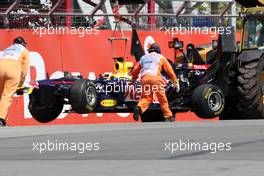 10.06.2011 Montreal, Canada,  Sebastian Vettel (GER), Red Bull Racing crashes - Formula 1 World Championship, Rd 07, Canadian Grand Prix, Friday Practice
