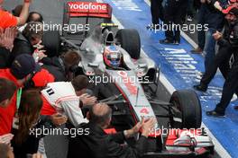 12.06.2011 Montreal, Canada,  Jenson Button (GBR), McLaren Mercedes, wins the race - Formula 1 World Championship, Rd 07, Canadian Grand Prix, Sunday Podium