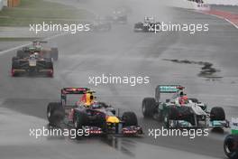 12.06.2011 Montreal, Canada,  Mark Webber (AUS), Red Bull Racing and Michael Schumacher (GER), Mercedes GP Petronas F1 Team - Formula 1 World Championship, Rd 07, Canadian Grand Prix, Sunday Race