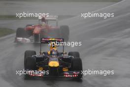 12.06.2011 Montreal, Canada,  Mark Webber (AUS), Red Bull Racing leads Fernando Alonso (ESP), Scuderia Ferrari - Formula 1 World Championship, Rd 07, Canadian Grand Prix, Sunday Race
