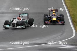 12.06.2011 Montreal, Canada, Micheal Schumacher (DEU) Mercedes GP Petronas F1 Team , Mark Webber (AUS) Red Bull Racing - Formula 1 World Championship, Rd 7, Canadian Grand Prix, Sunday Race