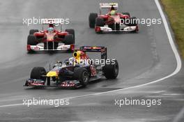 12.06.2011 Montreal, Canada, Sebastian Vettel (DEU) Red Bull Racing, Fernando Alonso  (ESP) Scuderia Ferrari, Felipe Massa  (BRA) Scuderia Ferrari - Formula 1 World Championship, Rd 7, Canadian Grand Prix, Sunday Race