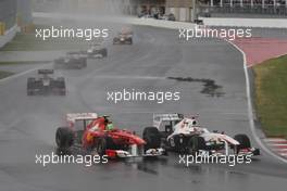 12.06.2011 Montreal, Canada,  Kamui Kobayashi (JAP), Sauber F1 Team and Felipe Massa (BRA), Scuderia Ferrari - Formula 1 World Championship, Rd 07, Canadian Grand Prix, Sunday Race