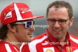 09.06.2011 Montreal, Canada,  Fernando Alonso (ESP), Scuderia Ferrari and Stefano Domenicali (ITA), Scuderia Ferrari Sporting Director  - Formula 1 World Championship, Rd 07, Canadian Grand Prix, Thursday