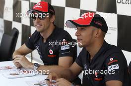 09.06.2011 Montreal, Canada, Jenson BUTTON and Lewis HAMILTON  - Formula 1 World Championship, Rd 7, Canadian Grand Prix, Thursday