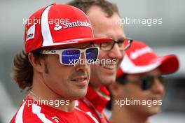 09.06.2011 Montreal, Canada,  Fernando Alonso (ESP), Scuderia Ferrari, Stefano Domenicali (ITA), Scuderia Ferrari Sporting Director and Felipe Massa (BRA), Scuderia Ferrari  - Formula 1 World Championship, Rd 07, Canadian Grand Prix, Thursday