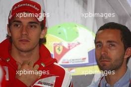 15.04.2011 Shanghai, China,  Jules Bianchi (FRA), Test Driver, Scuderia Ferrari and his manager Nicolas Todt (FRA) - Formula 1 World Championship, Rd 03, Chinese Grand Prix, Friday Practice