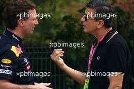 15.04.2011 Shanghai, China,  Christian Horner (GBR), Red Bull Racing, Sporting Director and Enrico Zanarini (ITA), Manager of Vitantonio Liuzzi (ITA)  - Formula 1 World Championship, Rd 03, Chinese Grand Prix, Friday