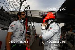 17.04.2011 Shanghai, China,  Michael Schumacher (GER), Mercedes GP  - Formula 1 World Championship, Rd 03, Chinese Grand Prix, Sunday Pre-Race Grid