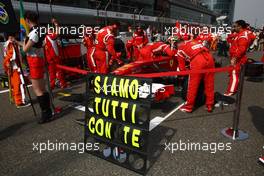 17.04.2011 Shanghai, China,  Scuderia Ferrari  - Formula 1 World Championship, Rd 03, Chinese Grand Prix, Sunday Pre-Race Grid