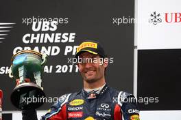 17.04.2011 Shanghai, China,  Mark Webber (AUS), Red Bull Racing  - Formula 1 World Championship, Rd 03, Chinese Grand Prix, Sunday Podium