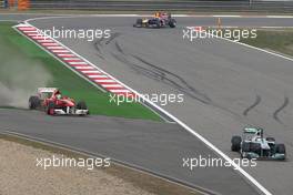 17.04.2011 Shanghai, China,  Nico Rosberg (GER), Mercedes GP and Felipe Massa (BRA), Scuderia Ferrari  - Formula 1 World Championship, Rd 03, Chinese Grand Prix, Sunday Race