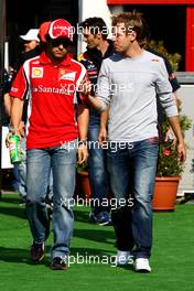 20.05.2011 Barcelona, Spain,  Felipe Massa (BRA), Scuderia Ferrari and Sebastian Vettel (GER), Red Bull Racing  - Formula 1 World Championship, Rd 05, Spainish Grand Prix, Friday