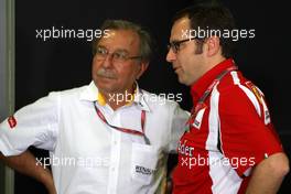 20.05.2011 Barcelona, Spain,  Stefano Domenicali (ITA) Ferrari General Director, Jean-Francois Caubet (FRA), Managing director of Renault F1 - Formula 1 World Championship, Rd 05, Spainish Grand Prix, Friday Press Conference