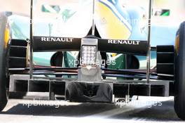 20.05.2011 Barcelona, Spain,  Heikki Kovalainen (FIN), Team Lotus, TL11 rear diffuser, technical - Formula 1 World Championship, Rd 05, Spainish Grand Prix, Friday Practice