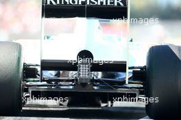 20.05.2011 Barcelona, Spain,  Force India F1 Team, VJM-04 rear diffuser, technical - Formula 1 World Championship, Rd 05, Spainish Grand Prix, Friday Practice