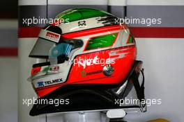 20.05.2011 Barcelona, Spain,  Helmet of Sergio Perez (MEX), Sauber F1 Team  - Formula 1 World Championship, Rd 05, Spainish Grand Prix, Friday Practice