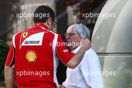20.05.2011 Barcelona, Spain,  Stefano Domenicali (ITA), Scuderia Ferrari Sporting Director and Bernie Ecclestone (GBR)  - Formula 1 World Championship, Rd 05, Spainish Grand Prix, Friday