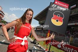 22.05.2011 Barcelona, Spain,  Grid girl - Formula 1 World Championship, Rd 05, Spainish Grand Prix, Sunday Grid Girl