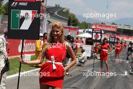 22.05.2011 Barcelona, Spain,  Grid girl - Formula 1 World Championship, Rd 05, Spainish Grand Prix, Sunday Grid Girl