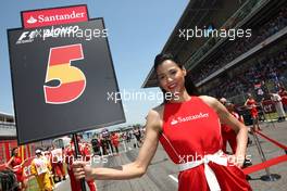 22.05.2011 Barcelona, Spain,  Grid girl - Formula 1 World Championship, Rd 05, Spainish Grand Prix, Sunday Grid Girl