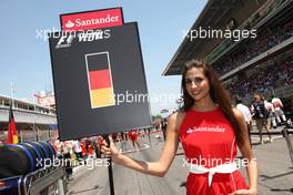 22.05.2011 Barcelona, Spain,  Grid girl - Formula 1 World Championship, Rd 05, Spainish Grand Prix, Sunday Grid Girl