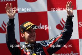 22.05.2011 Barcelona, Spain,  Sebastian Vettel (GER), Red Bull Racing - Formula 1 World Championship, Rd 05, Spainish Grand Prix, Sunday Podium