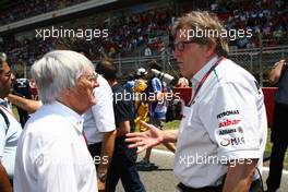 22.05.2011 Barcelona, Spain,  Bernie Ecclestone (GBR) with Norbert Haug (GER), Mercedes, Motorsport chief - Formula 1 World Championship, Rd 05, Spainish Grand Prix, Sunday Podium