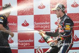 22.05.2011 Barcelona, Spain,  1st place Sebastian Vettel (GER), Red Bull Racing - Formula 1 World Championship, Rd 05, Spainish Grand Prix, Sunday Podium