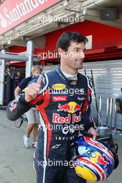 21.05.2011 Barcelona, Spain,  Mark Webber (AUS), Red Bull Racing on pole - Formula 1 World Championship, Rd 05, Spainish Grand Prix, Saturday Qualifying