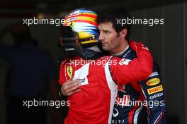 21.05.2011 Barcelona, Spain,  Fernando Alonso (ESP), Scuderia Ferrari and Mark Webber (AUS), Red Bull Racing - Formula 1 World Championship, Rd 05, Spainish Grand Prix, Saturday Qualifying