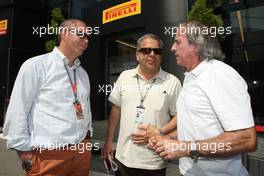 22.05.2011 Barcelona, Spain,  Eric Van De Poele (BEL), Belgium TV RTBF and Jacques Laffite (FRA), French TV TF1  - Formula 1 World Championship, Rd 05, Spainish Grand Prix, Sunday