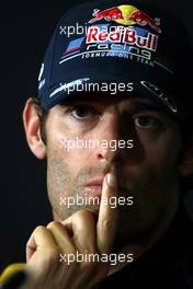 19.05.2011 Barcelona, Spain,  Mark Webber (AUS), Red Bull Racing - Formula 1 World Championship, Rd 05, Spainish Grand Prix, Thursday Press Conference