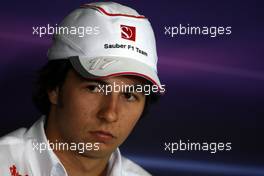 19.05.2011 Barcelona, Spain,  Sergio Pérez (MEX), Sauber F1 Team - Formula 1 World Championship, Rd 05, Spainish Grand Prix, Thursday Press Conference