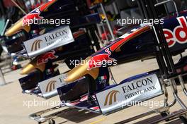 19.05.2011 Barcelona, Spain,  The front wing of the Scuderia Torro Rosso, with the Falcon Private Bank sponsorship - Formula 1 World Championship, Rd 05, Spainish Grand Prix, Thursday