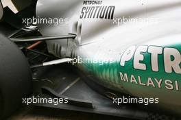 24.06.2011 Valencia, Spain,  Michael Schumacher (GER), Mercedes GP Petronas F1 Team exhaust - Formula 1 World Championship, Rd 08, European Grand Prix, Friday Practice