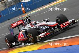 24.06.2011 Valencia, Spain,  Jenson Button (GBR), McLaren Mercedes - Formula 1 World Championship, Rd 08, European Grand Prix, Friday Practice