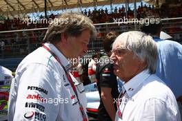 26.06.2011 Valencia, Spain,  Bernie Ecclestone (GBR) with Norbert Haug (GER), Mercedes, Motorsport chief - Formula 1 World Championship, Rd 08, European Grand Prix, Sunday Pre-Race Grid