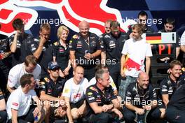 26.06.2011 Valencia, Spain,  Red Bull Racing team celebration, Sebastian Vettel (GER), Red Bull Racing, Mark Webber (AUS), Red Bull Racing  - Formula 1 World Championship, Rd 08, European Grand Prix, Sunday Podium