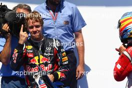 26.06.2011 Valencia, Spain,  Sebastian Vettel (GER), Red Bull Racing - Formula 1 World Championship, Rd 08, European Grand Prix, Sunday Podium