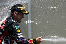 26.06.2011 Valencia, Spain,  Sebastian Vettel (GER), Red Bull Racing  - Formula 1 World Championship, Rd 08, European Grand Prix, Sunday Podium
