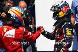 26.06.2011 Valencia, Spain,  Fernando Alonso (ESP), Scuderia Ferrari and Sebastian Vettel (GER), Red Bull Racing - Formula 1 World Championship, Rd 08, European Grand Prix, Sunday Podium