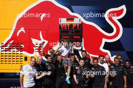 26.06.2011 Valencia, Spain,  Red Bull Racing team celebration, Sebastian Vettel (GER), Red Bull Racing - Formula 1 World Championship, Rd 08, European Grand Prix, Sunday Podium