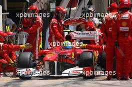 26.06.2011 Valencia, Spain, Felipe Massa (BRA), Scuderia Ferrari pit stop - Formula 1 World Championship, Rd 08, European Grand Prix, Sunday Race