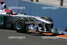 26.06.2011 Valencia, Spain,  Michael Schumacher (GER), Mercedes GP after his contact with Vitaly Petrov (RUS), Lotus Renalut F1 Team, accident  - Formula 1 World Championship, Rd 08, European Grand Prix, Sunday Race