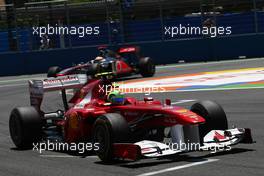 26.06.2011 Valencia, Spain,  Felipe Massa (BRA), Scuderia Ferrari leads Lewis Hamilton (GBR), McLaren Mercedes - Formula 1 World Championship, Rd 08, European Grand Prix, Sunday Race
